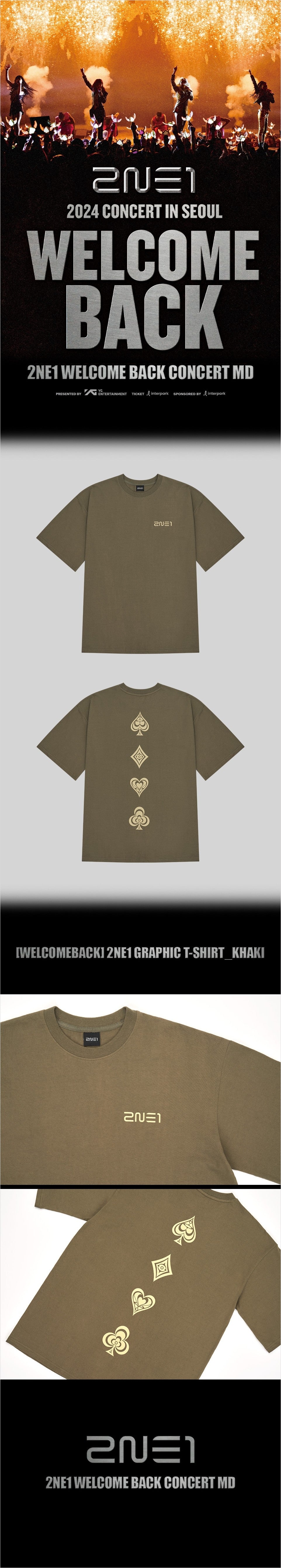 Maattabel en details van het 2NE1 WELCOME BACK Graphic T-Shirt