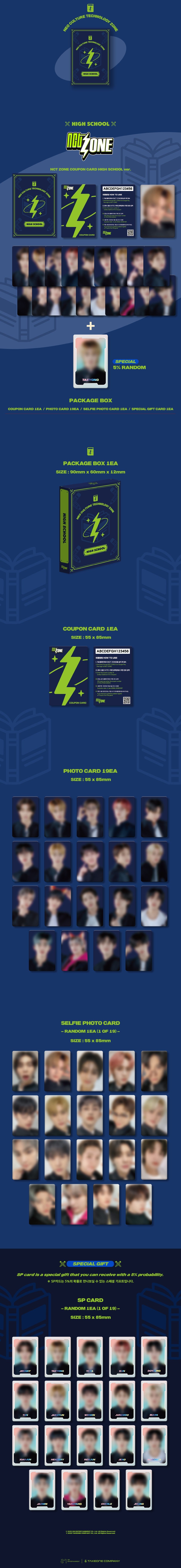 Inhoud NCT ZONE Coupon Card High School Ver.