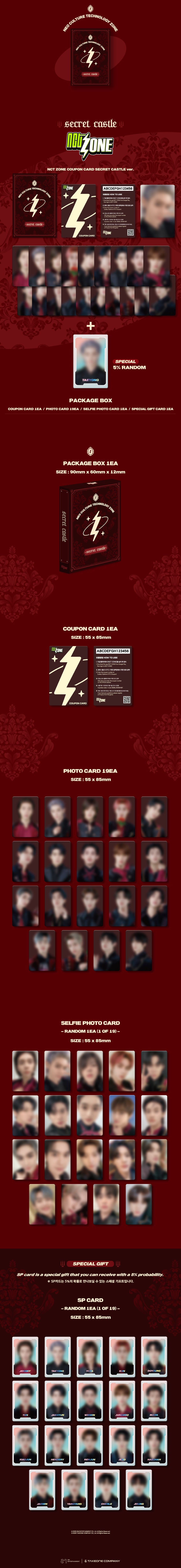Inhoud van NCT ZONE Coupon Card SECRET CASTLE versie